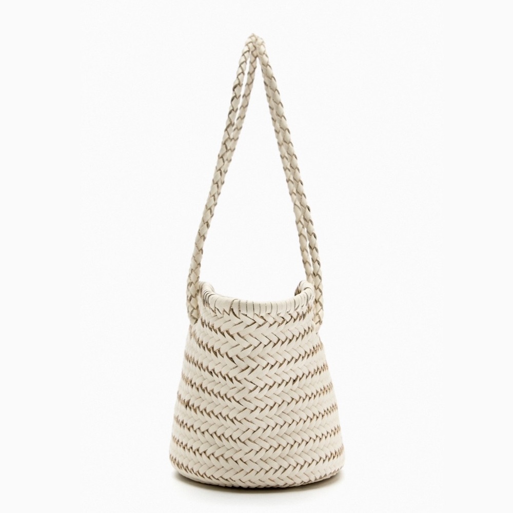 Price Firm - ZARA Leather Woven Tote Bag - Picture 4 of 15